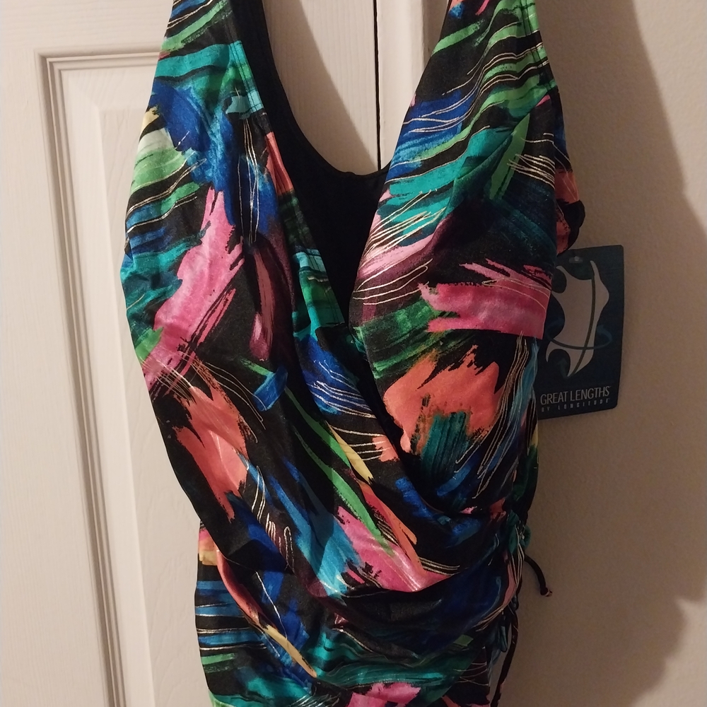 Great Lengths Multicolor Wrap-Style One Piece Swimsuit